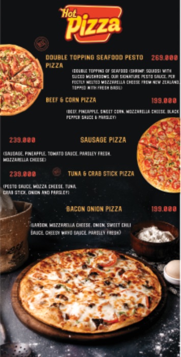 MENU PIZZA
