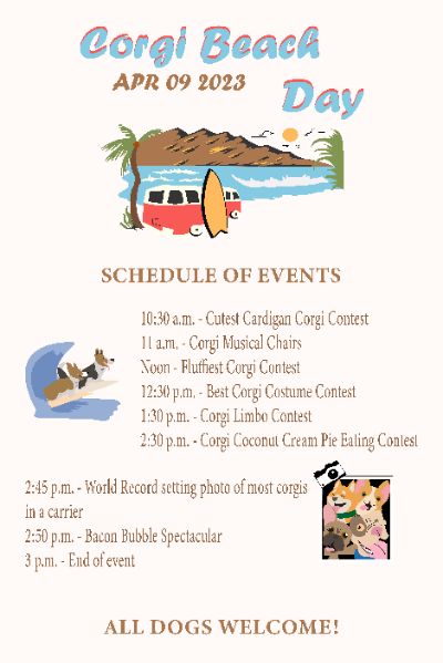 Corgi Beach Day