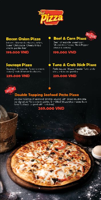 Menu pizza