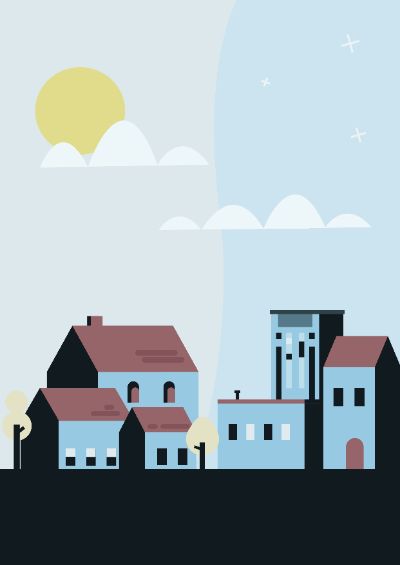 Flat cityscape