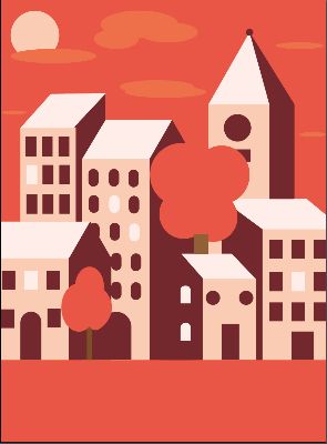 Flat cityscape