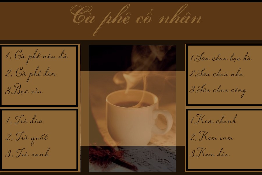 Cà phê cố nhân :   