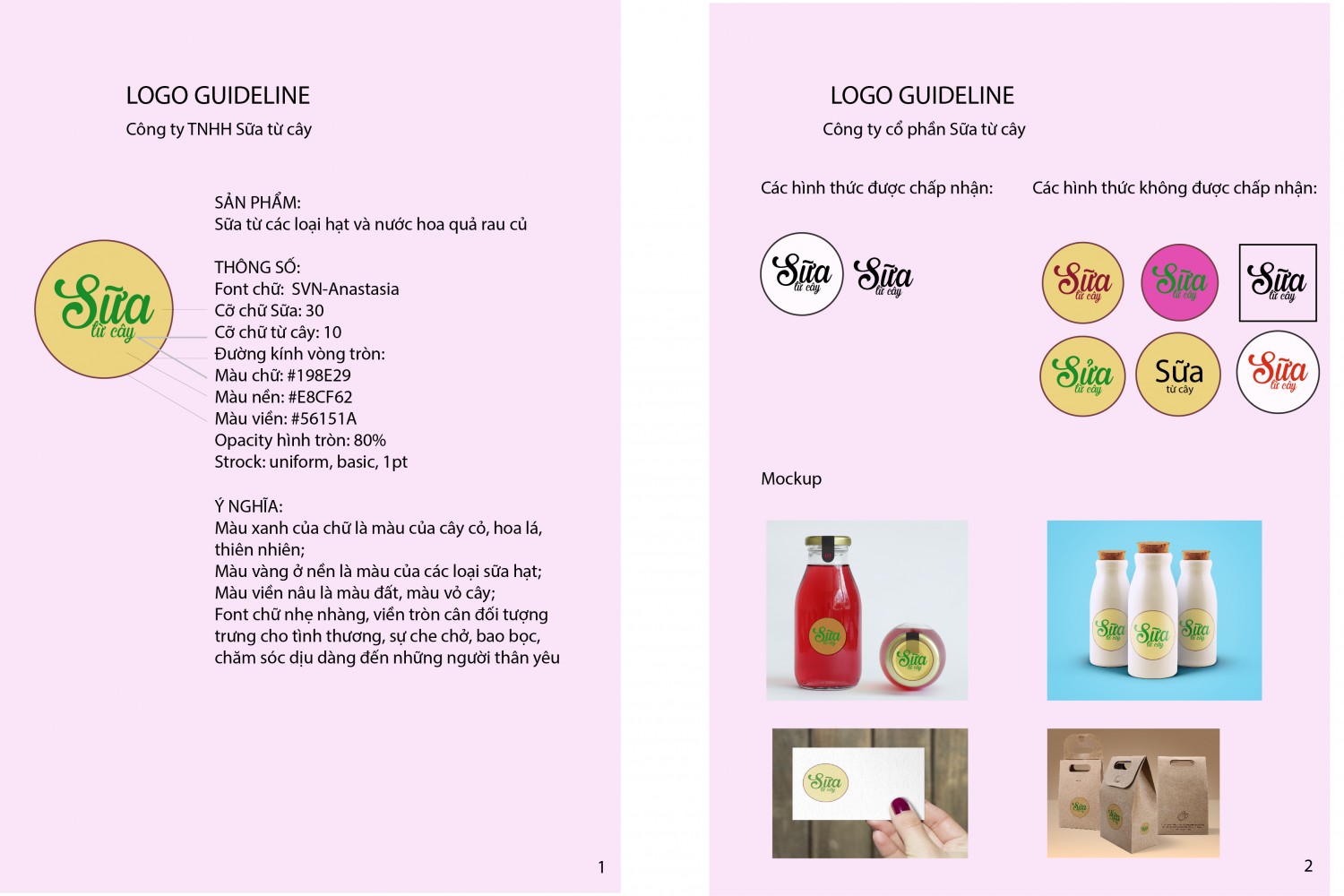 Logo guideline Sữa từ cây