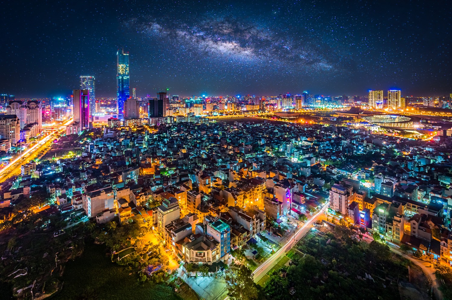 Retouching a night photograph