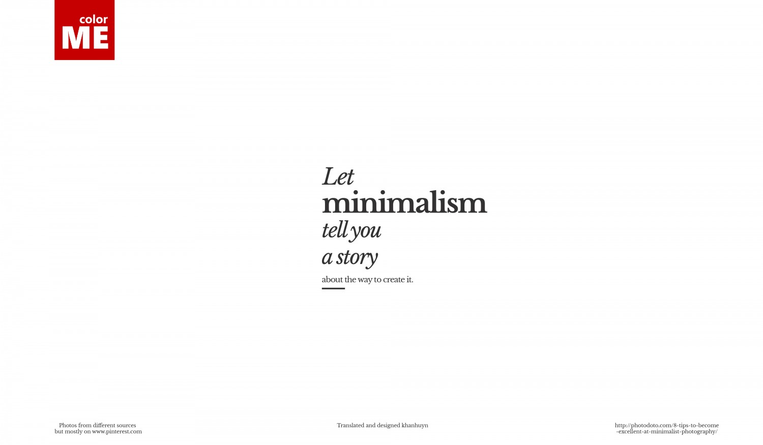 Let Minimalism tell you a story