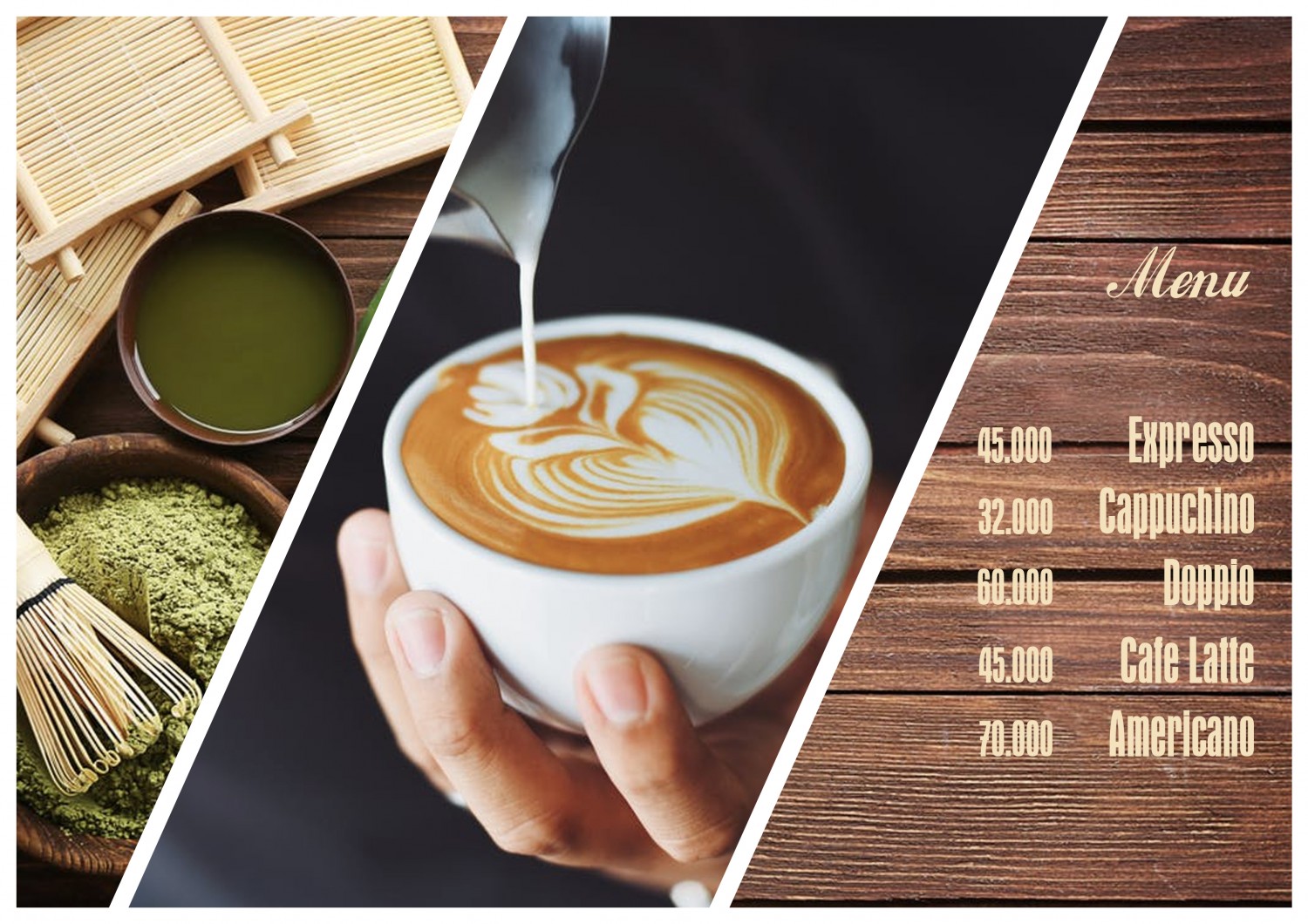 Coffee menu