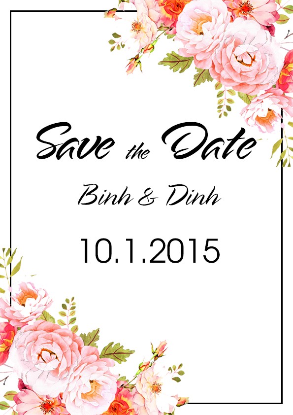Homework-  save the date    water Color flowers 
