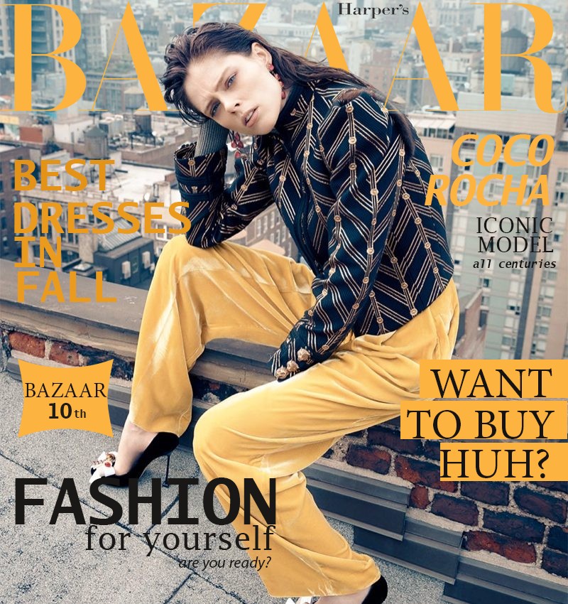 Harper  s BAZAAR cover with Coco Rocha