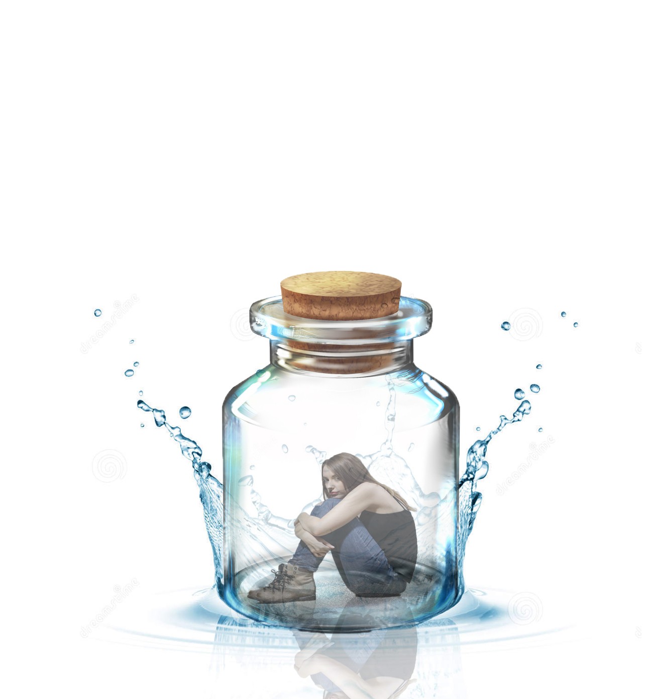 A girl in a bottle