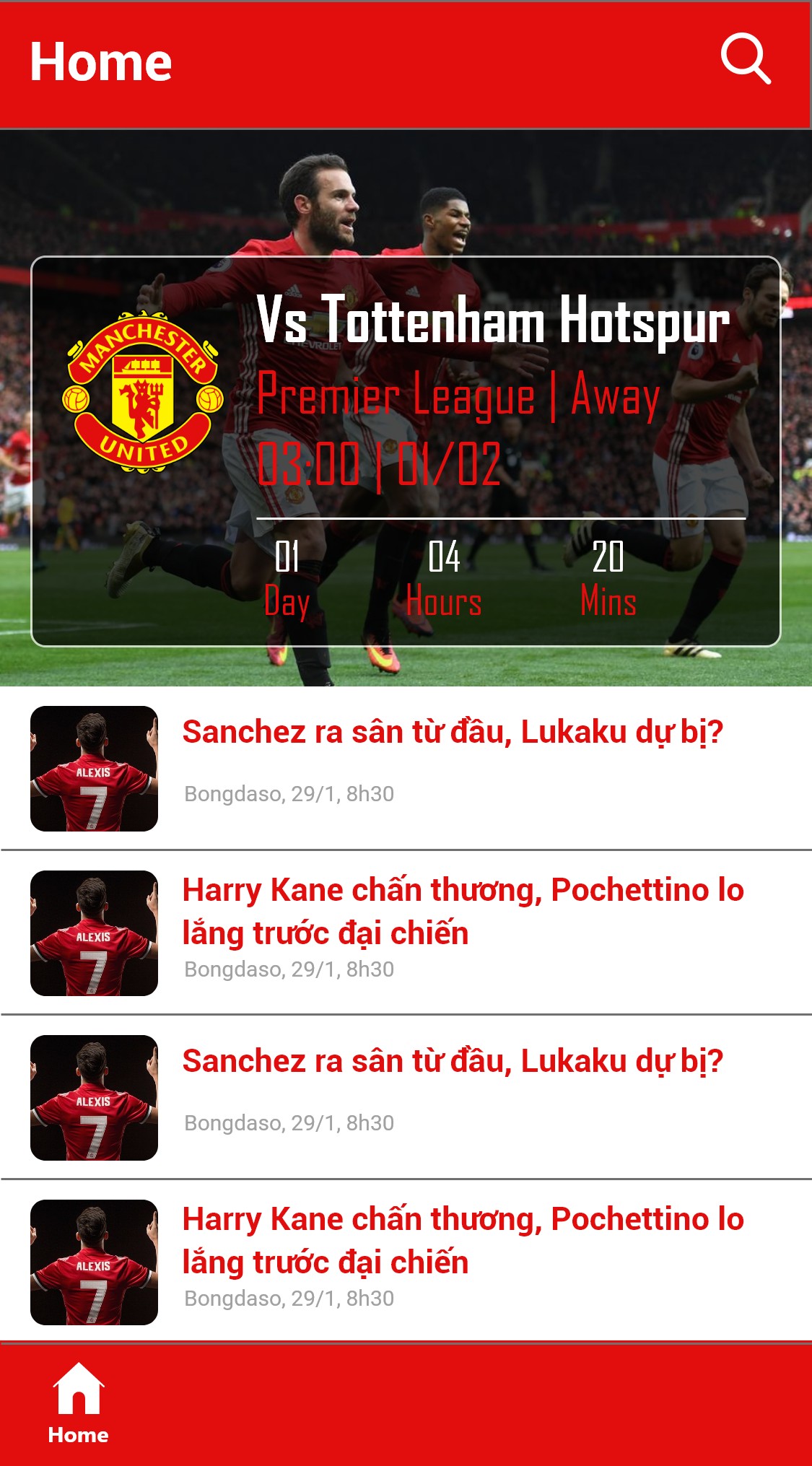 App dành cho fan của Manchester United