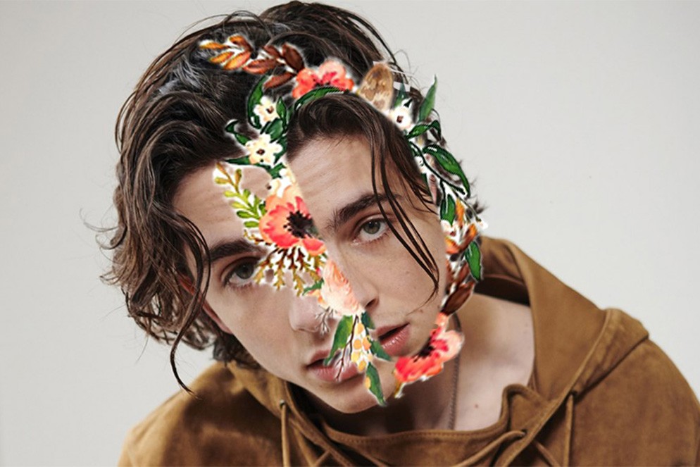 Man w flowers