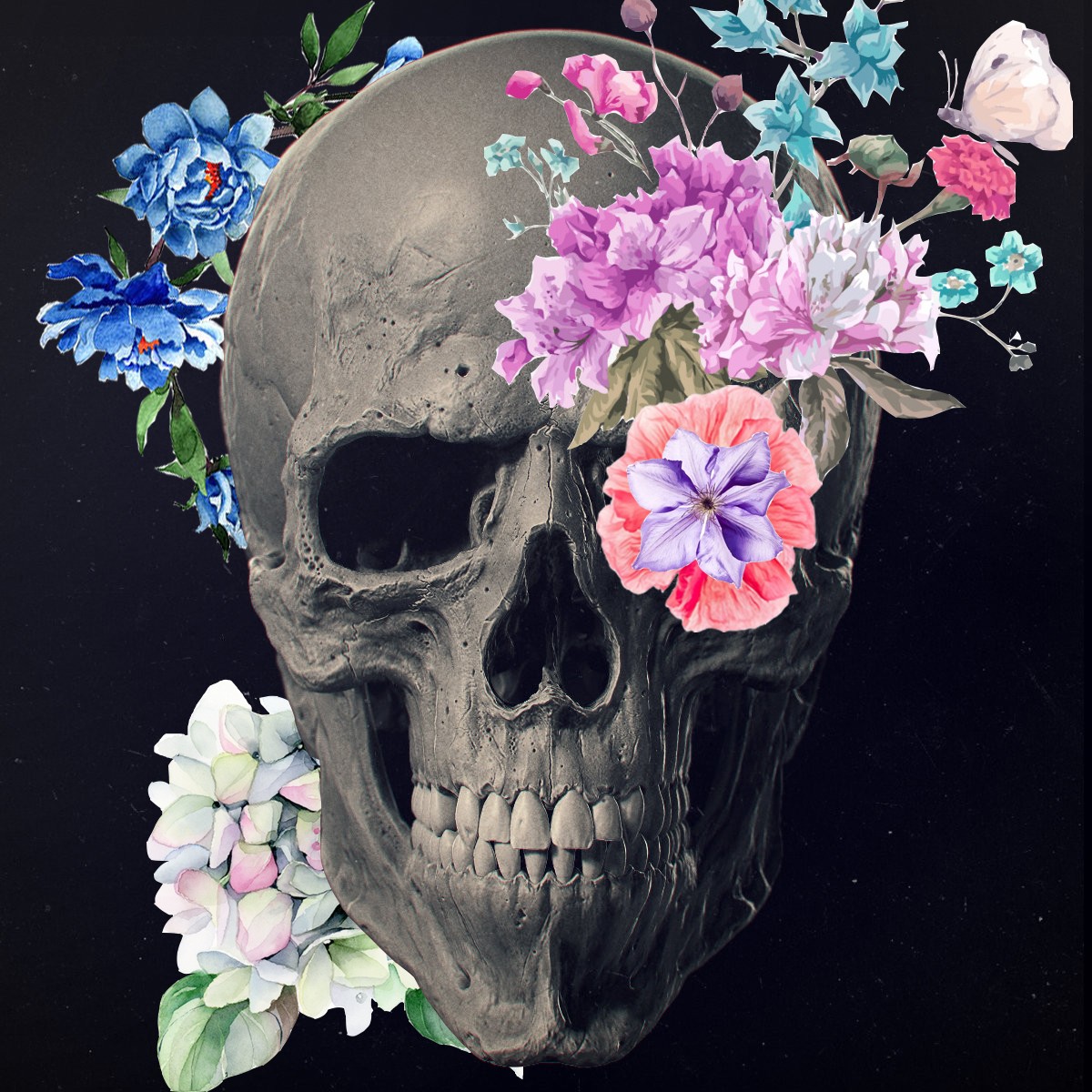 Skull & flower