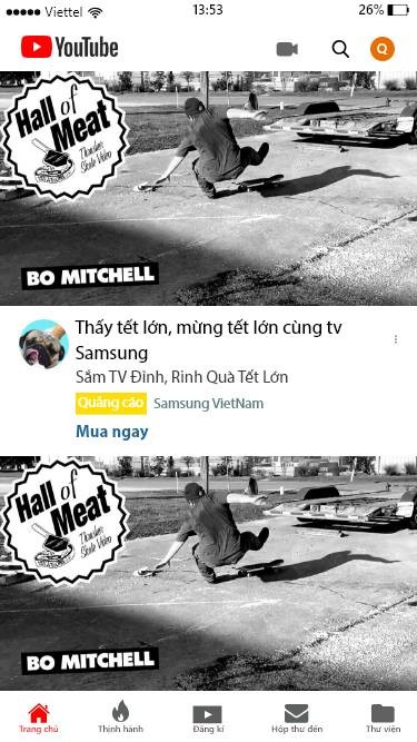 Mockup giao diện youtube ip 6