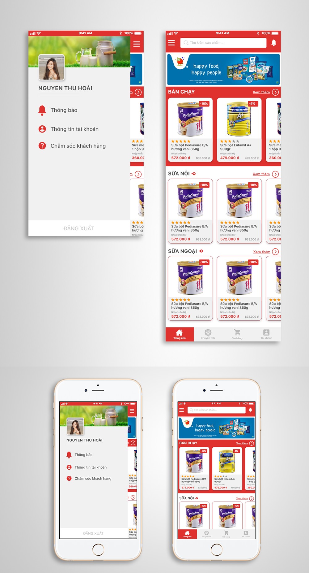 App bán sữa bột trẻ em