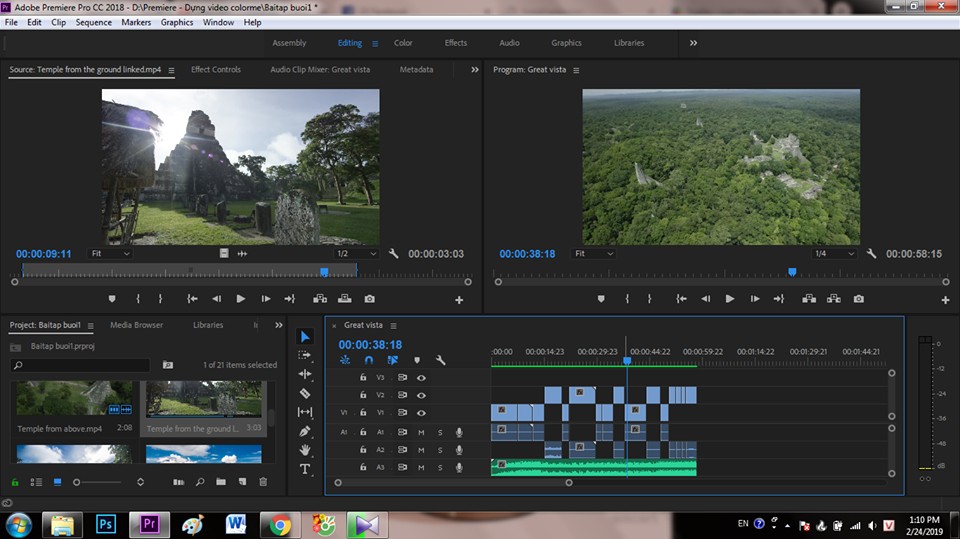 Bài tập 1- Cắt dựng Video đơn giản