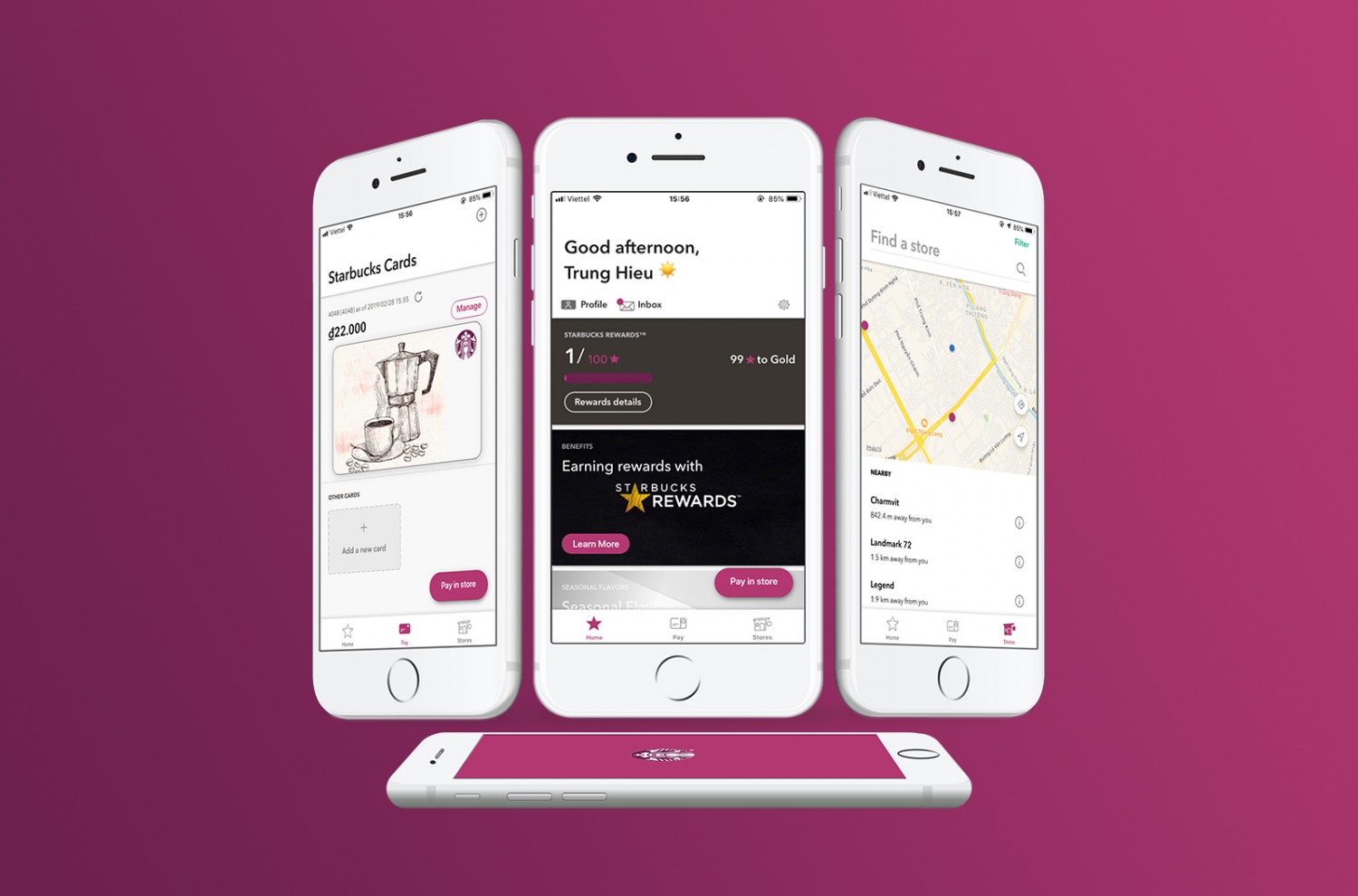 ReDesign Starbuck App | Pink | UX  UI Session 3 Homework