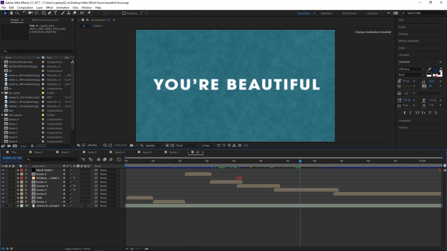 You  re beautiful   Kinetic typography   -  Việt Hoàng - AE 45.2