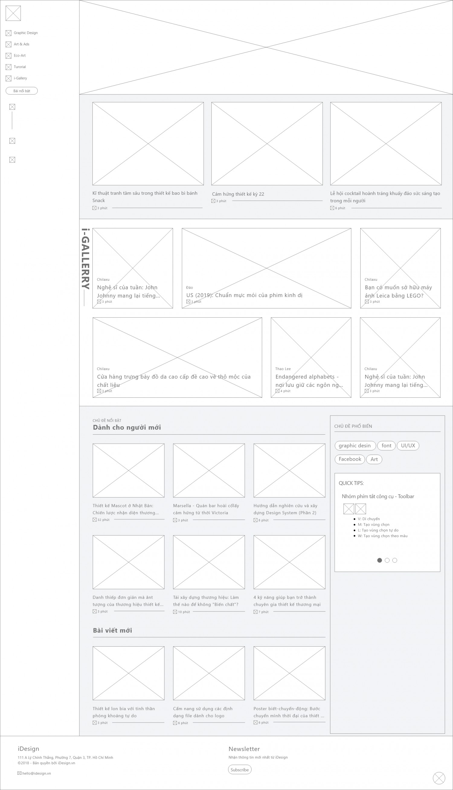 Wireframe của iDesign.vn