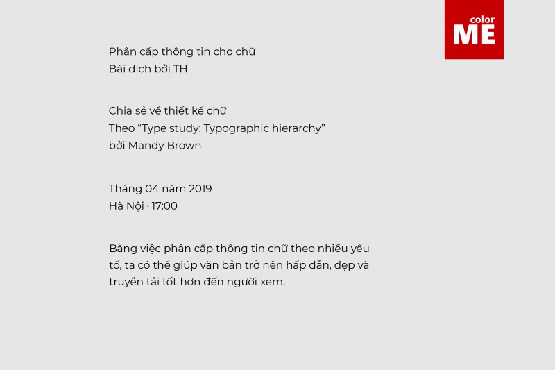 Typography cơ bản · phân cấp thông tin cho chữ