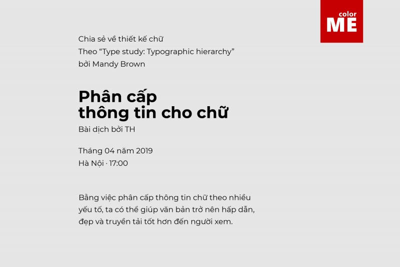 Typography cơ bản · phân cấp thông tin cho chữ