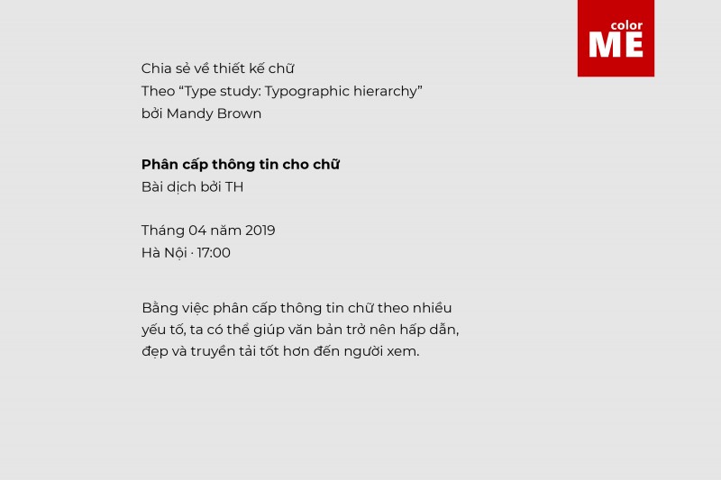 Typography cơ bản · phân cấp thông tin cho chữ
