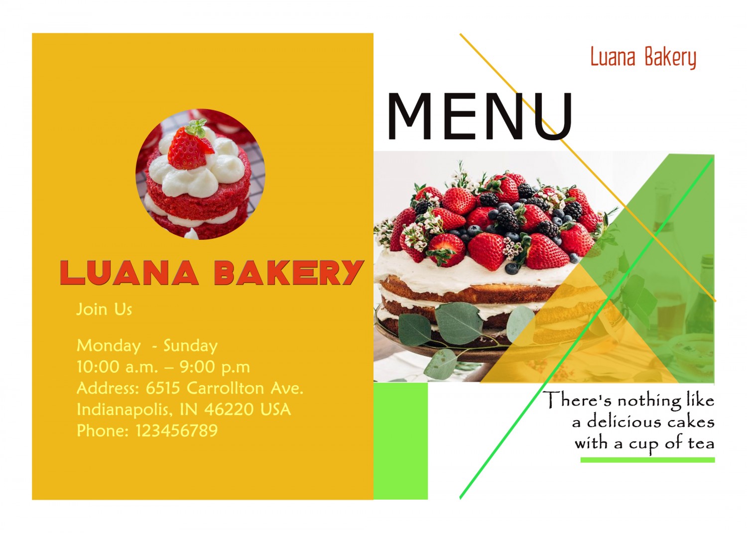 Menu Luana Bakery