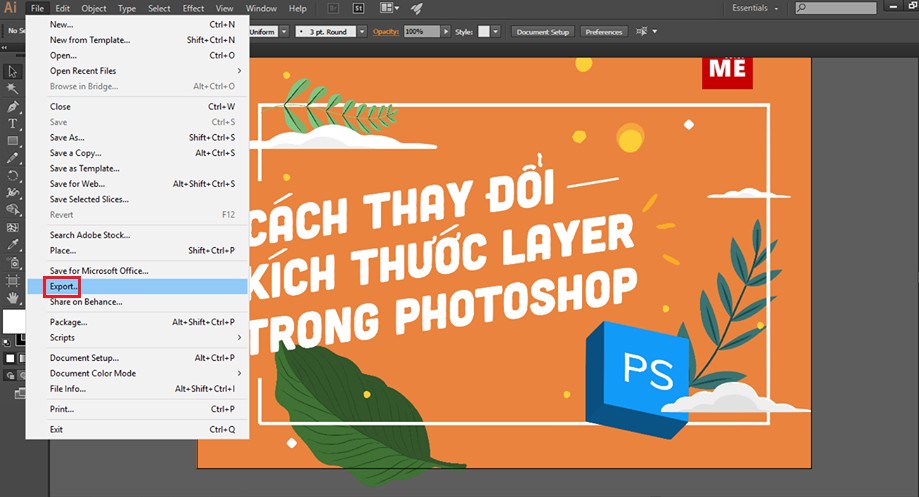 Chuyển định dạng File ai sang psd