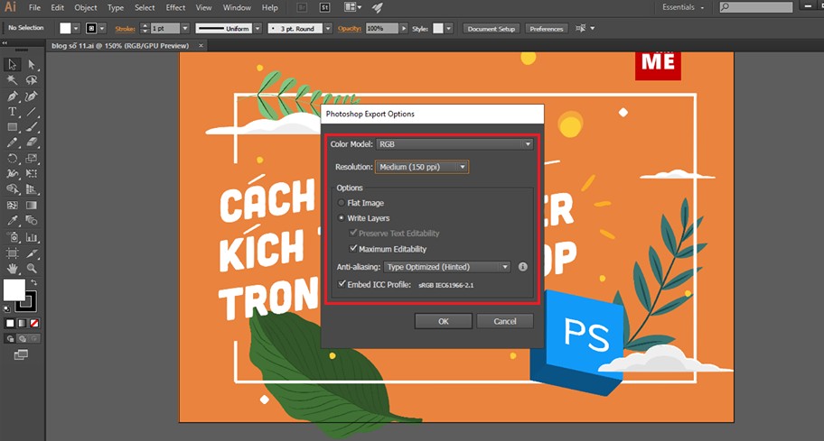 Chuyển định dạng File ai sang psd