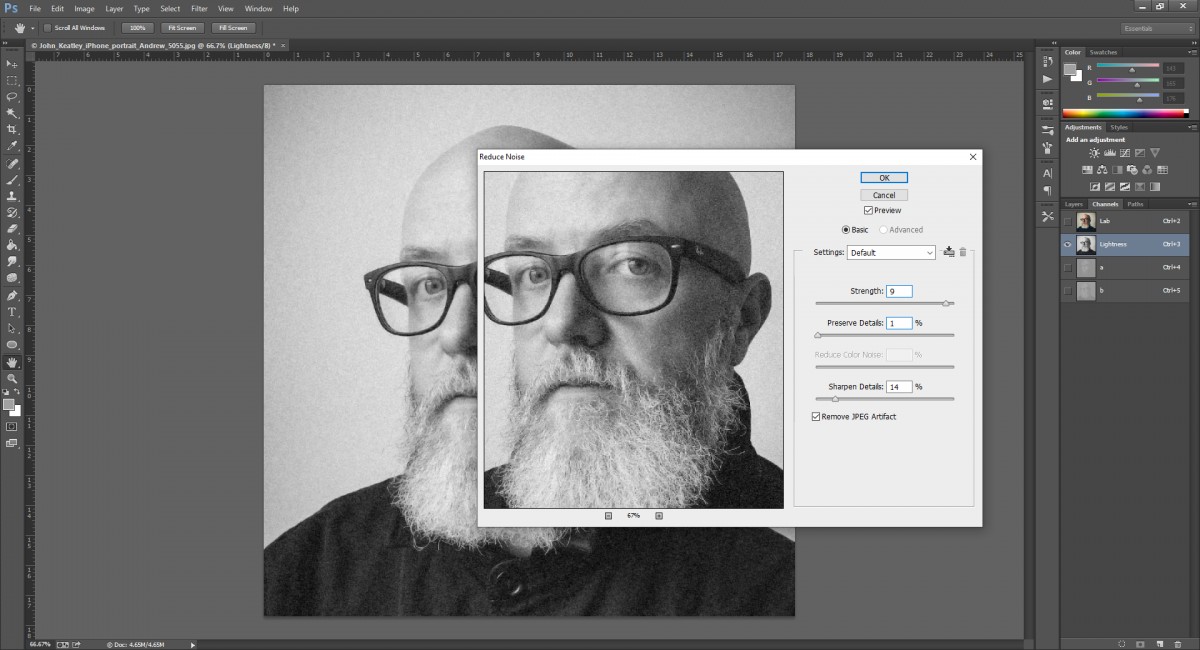 Khử Noise bằng Photoshop chỉ trong một phút