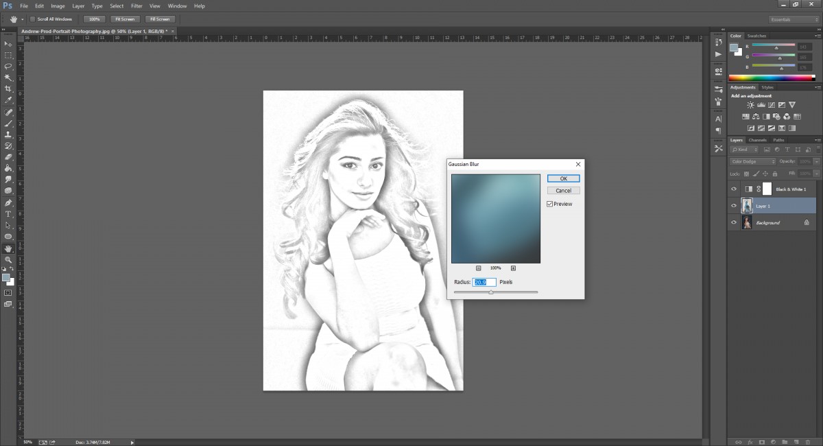 Cách chuyển ảnh thành tranh vẽ chì cực nghệ bàng Photoshop