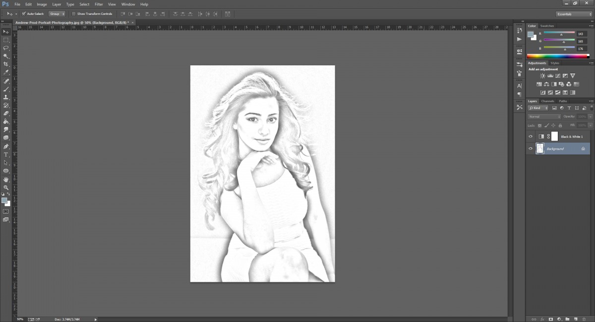 Cách chuyển ảnh thành tranh vẽ chì cực nghệ bàng Photoshop