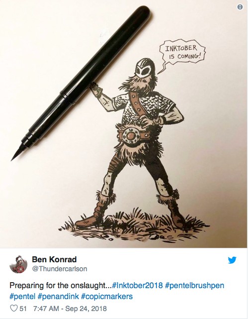Inktober - thử thách tháng 10 cho những người yêu thích hội hoạ