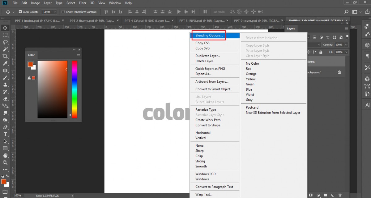Tạo đổ bóng chữ với hai kiểu đơn giản trong Photoshop