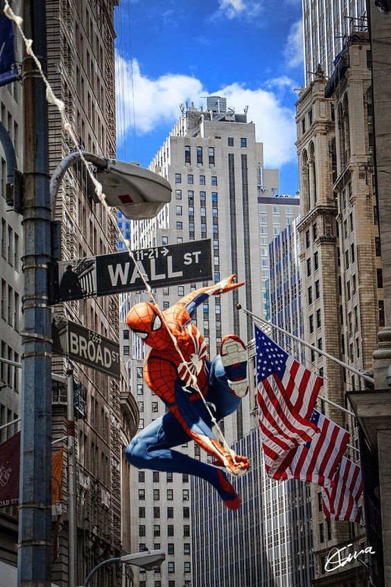 Spider man at Wall Street