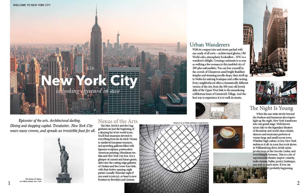 Layout photo spread, chủ đề du lịch