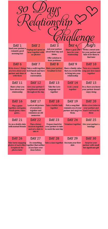 30 days of relationship 