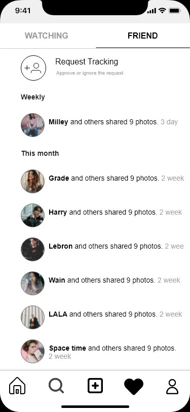 Design screen Instagram