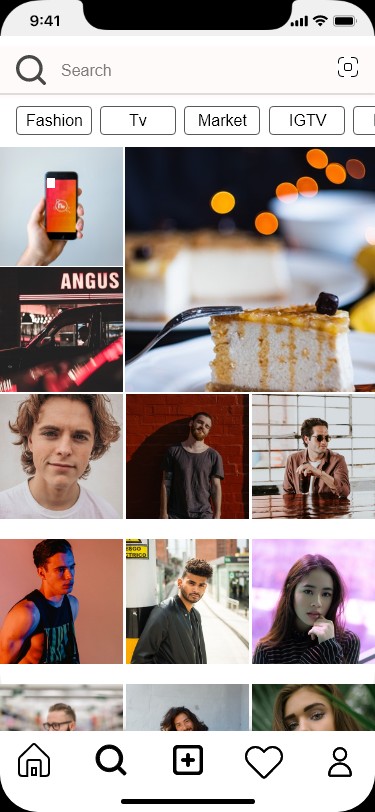 Design screen Instagram