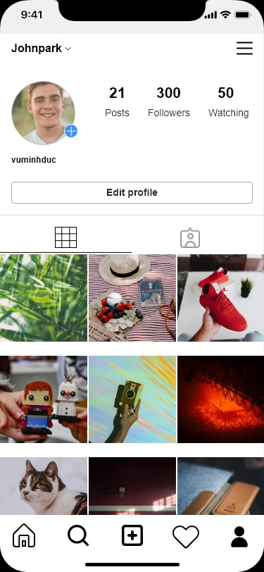 Design screen Instagram
