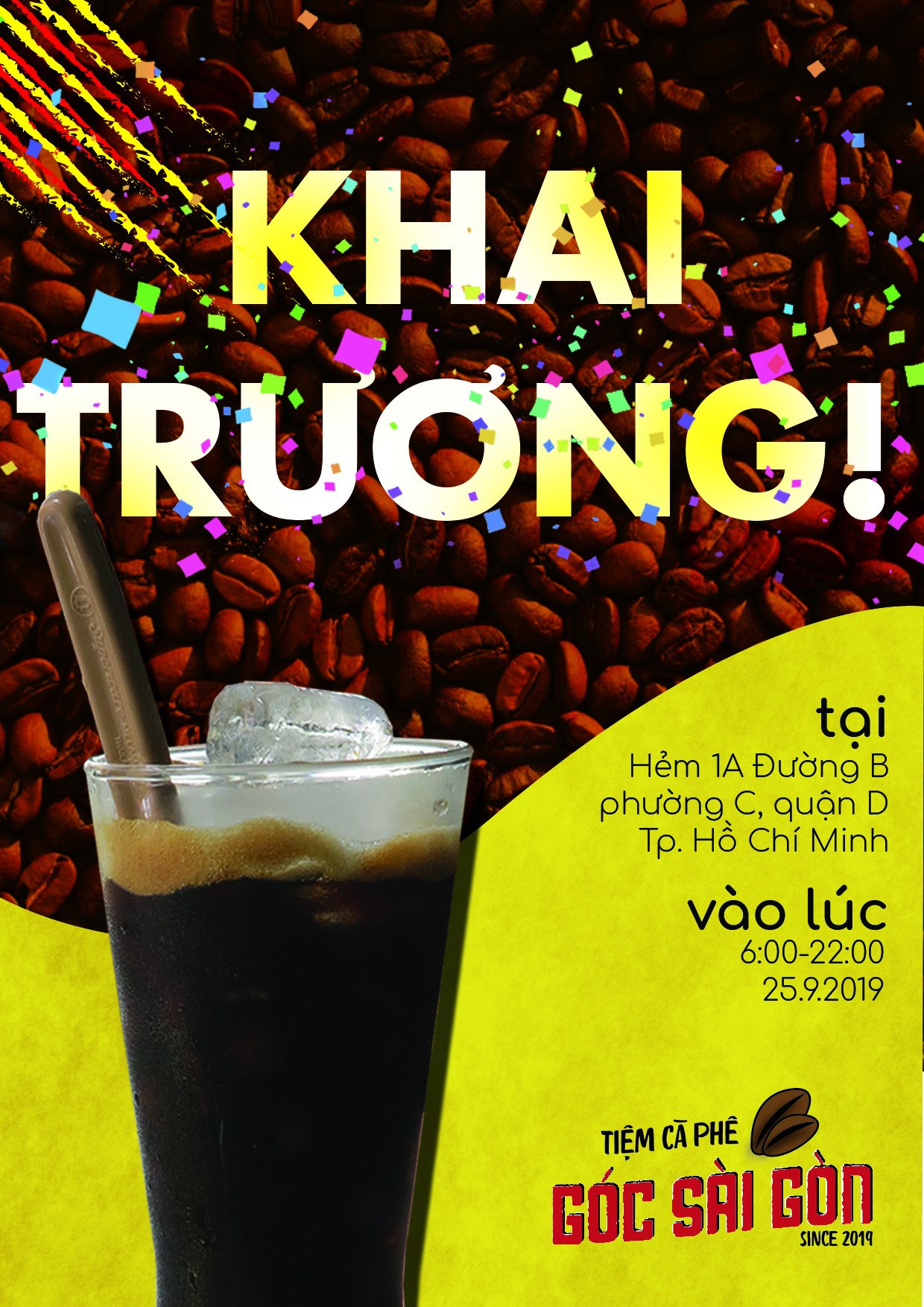 Brang Opening Poster cho quán cà phê 