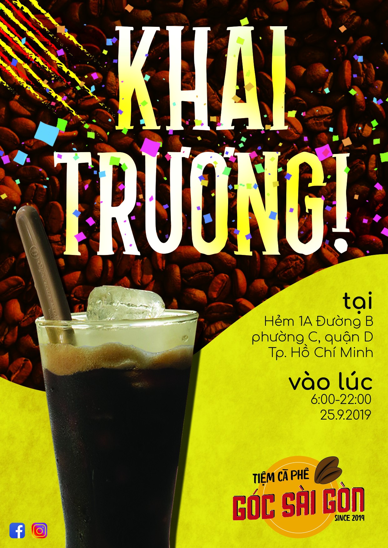Brand Opening Poster cho quán cafe tự mở :))