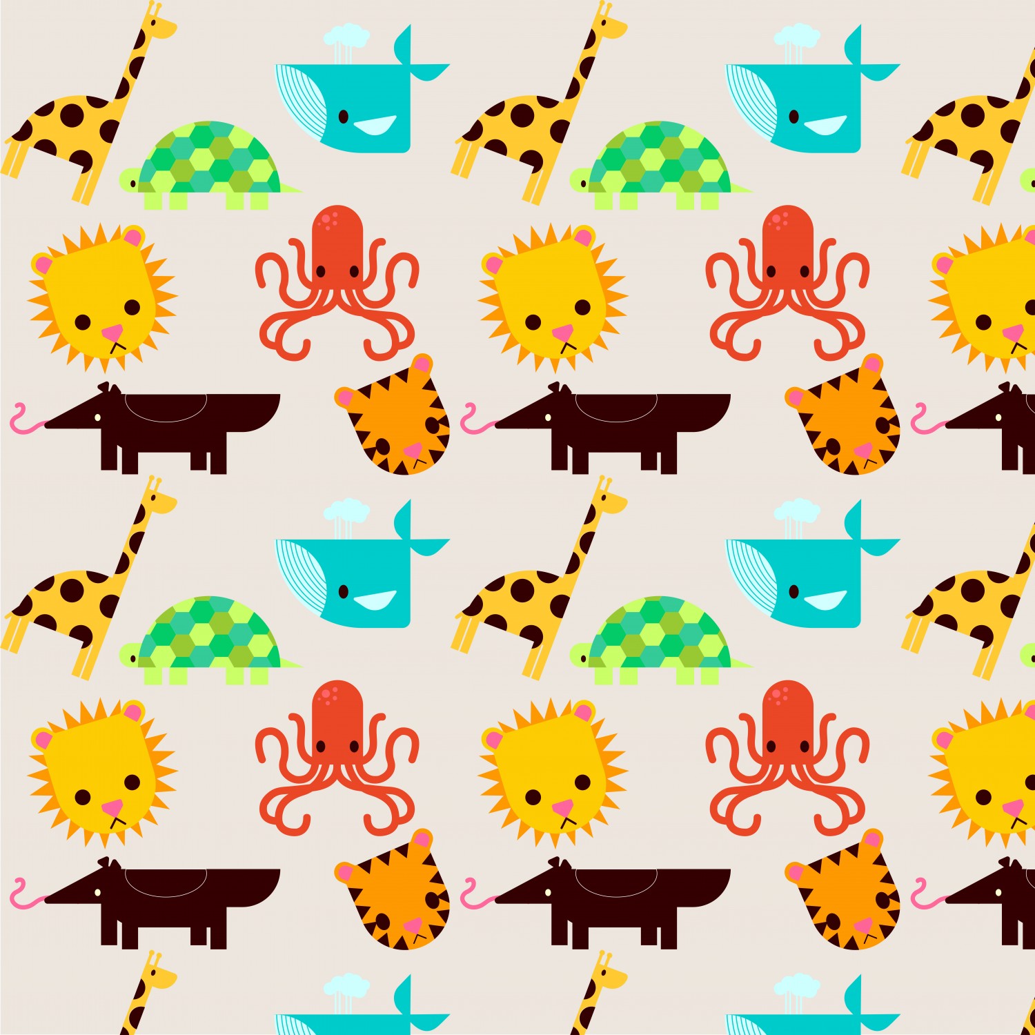 Illustrator - Flat Animal Pattern