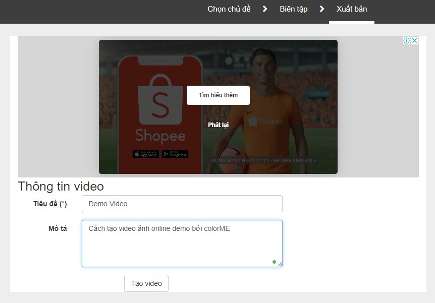 Cách tạo Video từ ảnh online đơn giản nhất