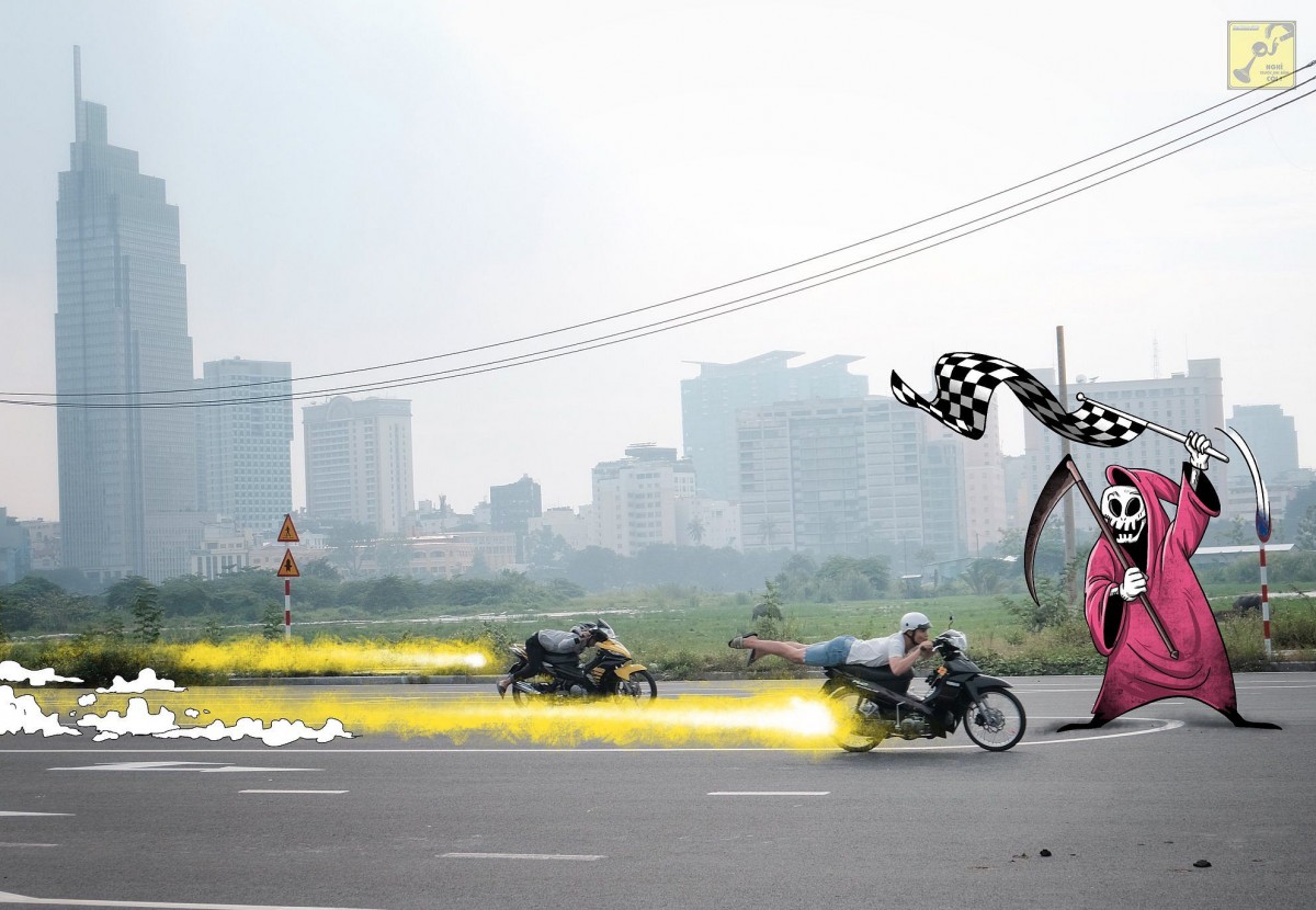 Bộ ảnh minh hoạ “Giao thông ở xứ sở diệu kỳ” về đường phố Việt Nam