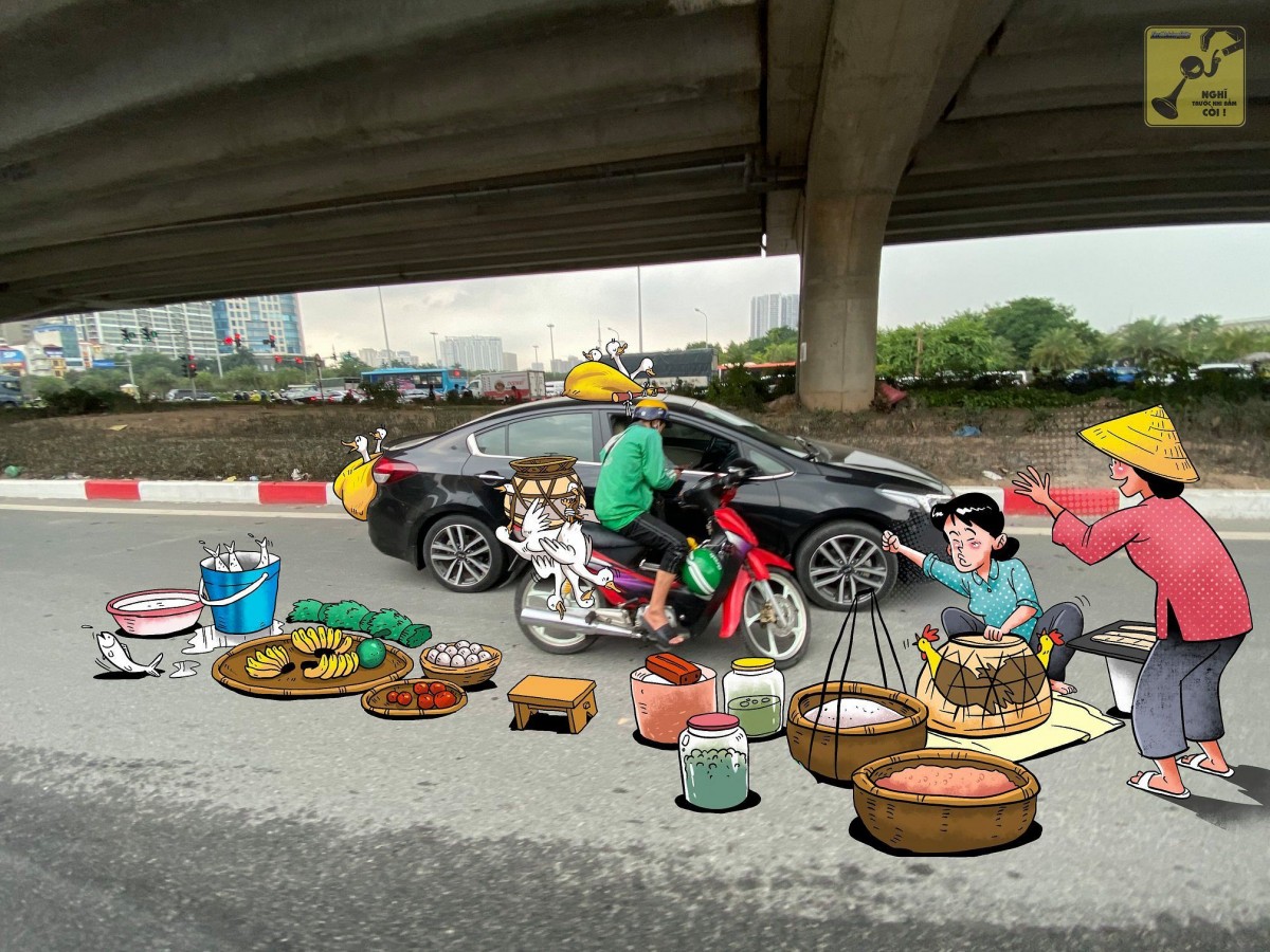 Bộ ảnh minh hoạ “Giao thông ở xứ sở diệu kỳ” về đường phố Việt Nam