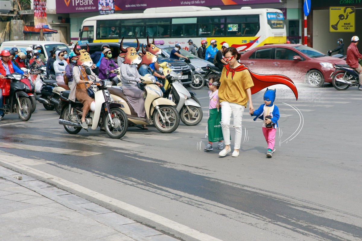Bộ ảnh minh hoạ “Giao thông ở xứ sở diệu kỳ” về đường phố Việt Nam