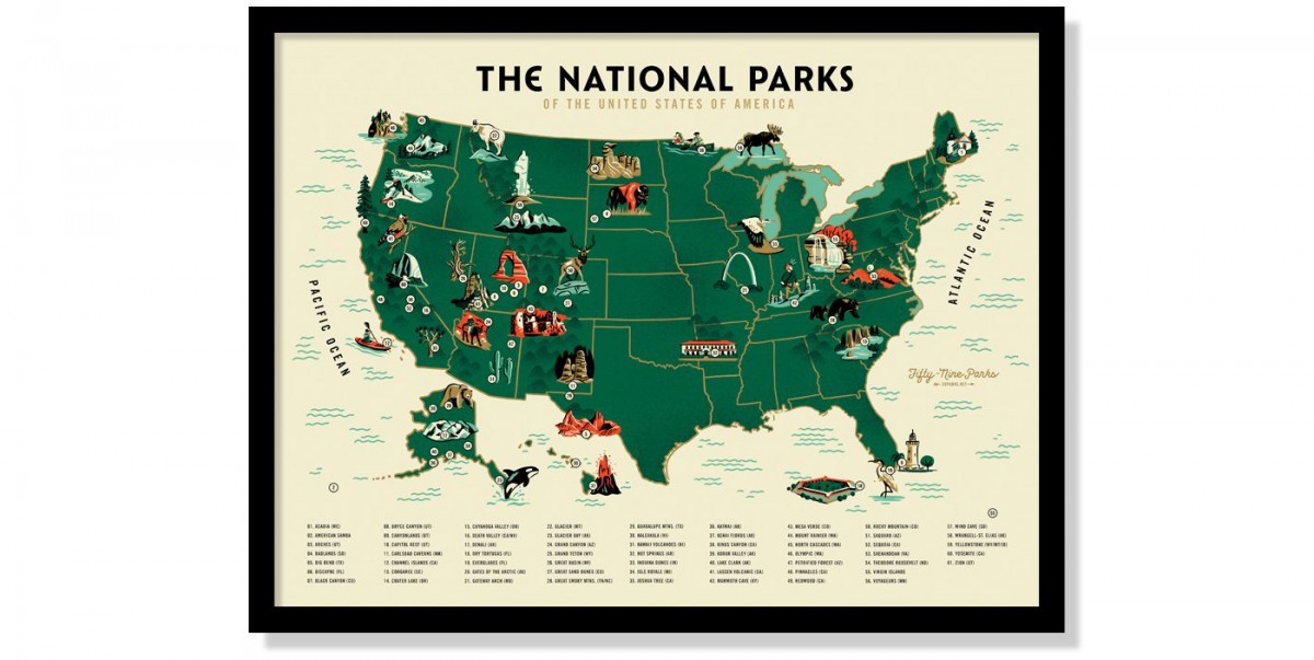 Fifty-Nine Parks Print Series - tôn vinh vẻ đẹp hùng vĩ của các vườn quốc gia