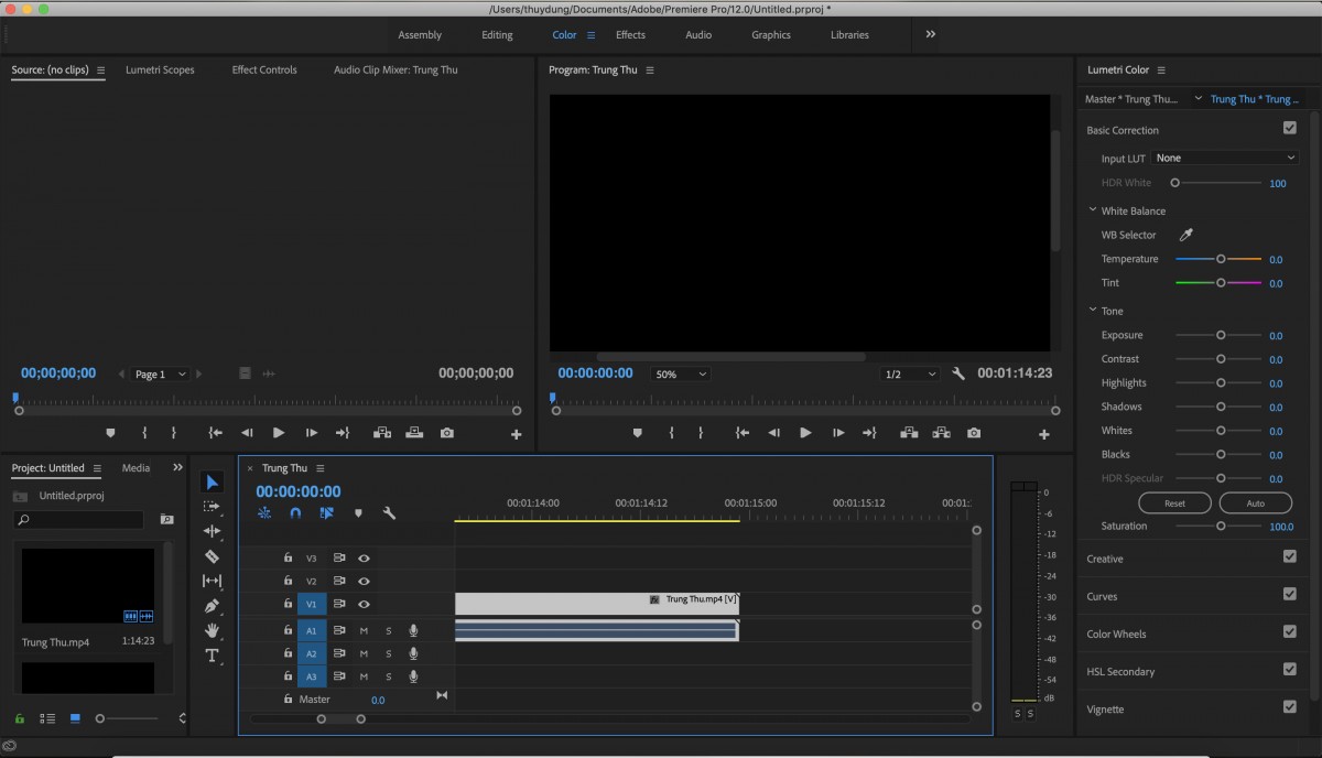 Chỉnh màu Video trong Adobe Premiere với thao tác đơn giản
