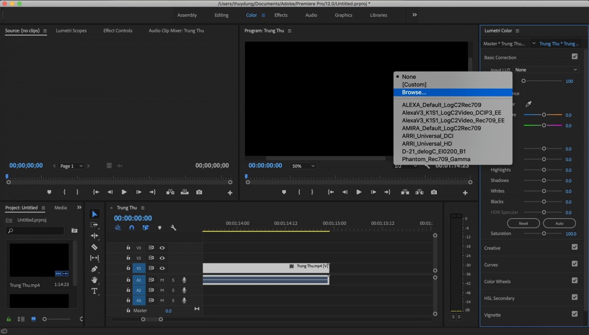Chỉnh màu Video trong Adobe Premiere với thao tác đơn giản