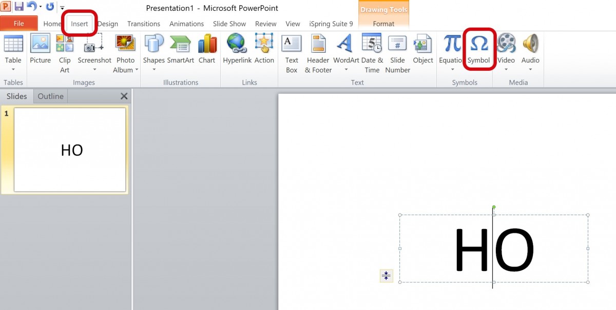3 cách viết chỉ số dưới trong Powerpoint 2010 tốn chưa đầy 5 giây